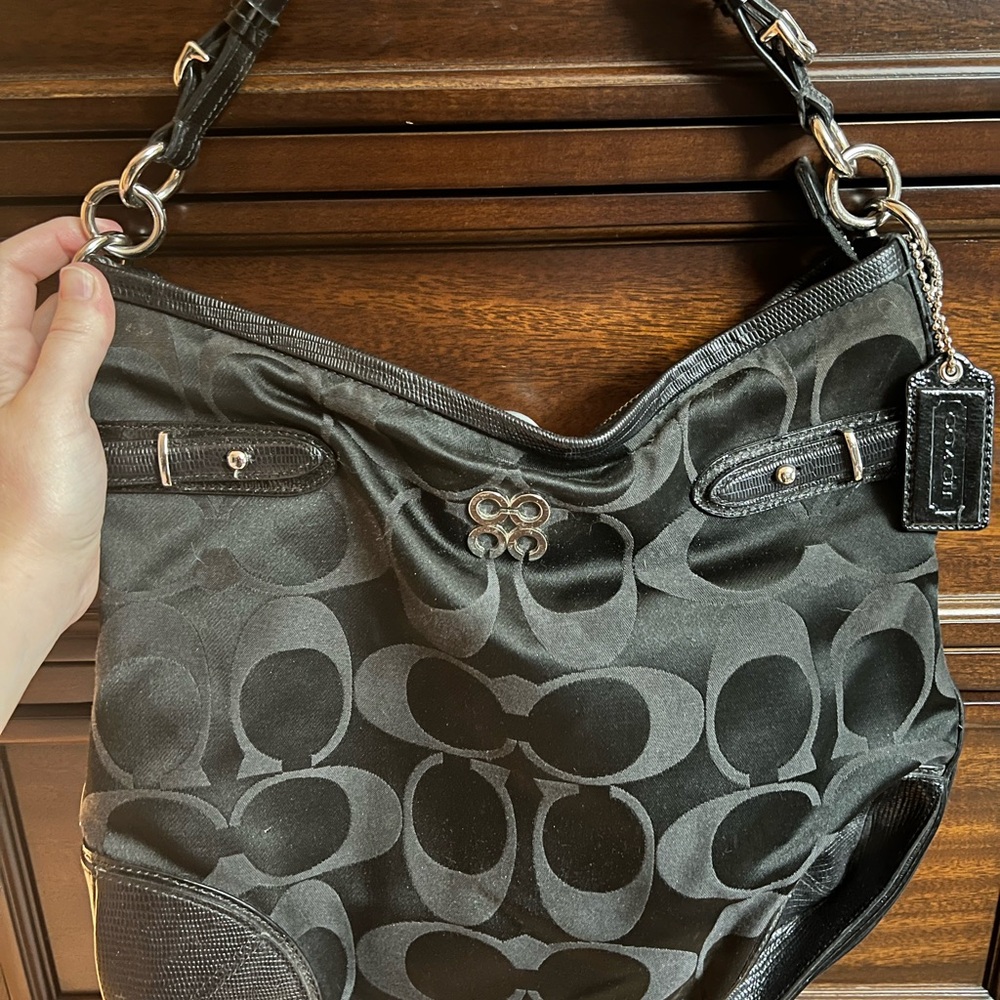 Coach Black Signature Shoulder Bag